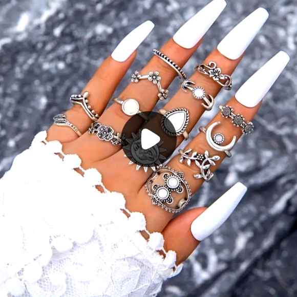 NEW set of 14 boho style stacking rings Great stocking stuffer! - Picture 1 of 6